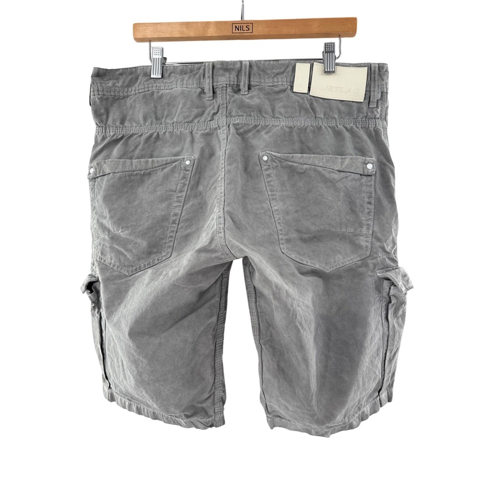 Jet Lag Cargo Shorts Mens Grey Hand Dyed Corduroy Mixed Utility Tailor Made - Picture 5 of 10